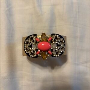 J. Crew Black and Pink Statement Bracelet